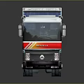 Renault Commercial Truck With Blue Container White Cab And Red Stripes