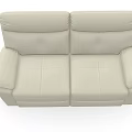 Beige Leather Two Seater Sofa With Modern Design And Comfortable Armrests 3d model