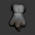 Realistic Gorilla 3D Model with Detailed Fur and Muscular Build on Gray Background
