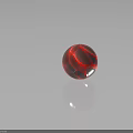 Textured Red Decorative Sphere Crafted From Natural Wood And Stone Materials