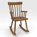 Wooden Rocking Chair With Traditional Design And Sturdy Armrests For Comfortable Seating