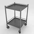 Two Tier Metal Medical Cart With Wheels For Hospital And Clinic Use