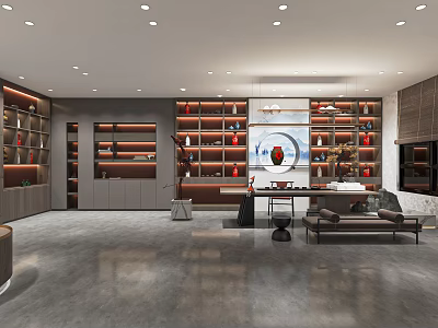 Modern Liquor and Tobacco Shop Interior With Display Shelves Various Wines Spirits and Tobacco Products 3d model