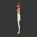 Game Movie Character With Red Hair Yellow Off Shoulder Top And White Skirt