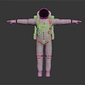 White Astronaut Spacesuit with Open Arms Design and Helmet Equipment Features 3d model