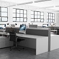 modern public office area office space 3d model