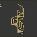 Modern Spiral Staircase Design With Metal Railings And Wooden Steps