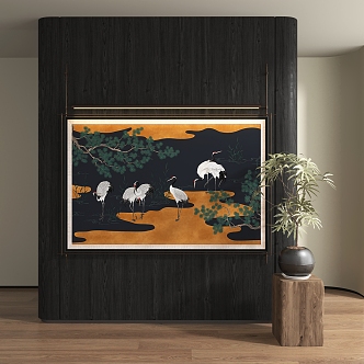 New Chinese Abstract Hanging Painting 3d model