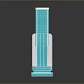 Modern Skyscraper With Blue Glass Facade And Tower Structure Contemporary Design