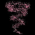 Pink Petal Like Particles Form Abstract Art Installation On Black Background