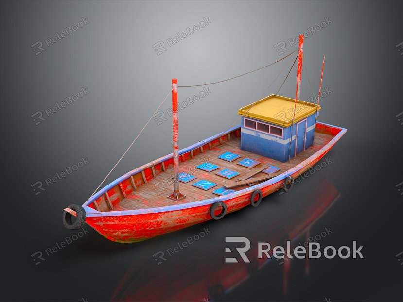 Modern Boat Small Boat Wooden Boat Fishing Boat Wooden Boat model