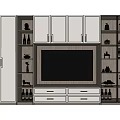 Modern TV Wall Unit With Storage Shelves Drawers And Decorative Items 3d model