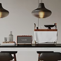 Retro Modern Tabletop Decorative Ornament Set With Radio Books Glass Vase Table Lamp And Tray