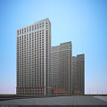 Modern High Rise Office Building With Glass Curtain Wall Exterior Under Clear Blue Sky