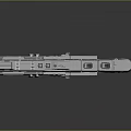 Futuristic Water Vessel Metallic Exterior Design With Complex Structure Engines Windows And Control Panels