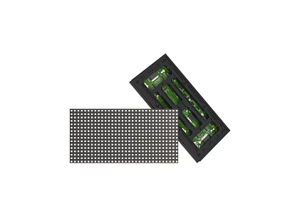 LED Display Modules With Black Circuit Board Green Components And Dot Matrix Panel 3d model
