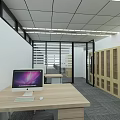 Modern Office Interior Design With Workstations Meeting Room And Reception Area 3d model