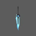 Futuristic Sci Fi Weapon With Blue Glowing Blade And Black Hilt Design