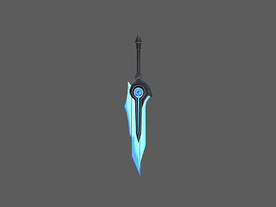 Futuristic Sci Fi Weapon With Blue Glowing Blade And Black Hilt Design 3d model