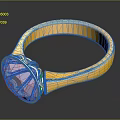 Elegant Golden Ring With Pink Gemstone And Shiny Band Design