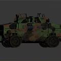 Two Camouflage Military Vehicles With Roof Mounted Weapons And Tactical Design