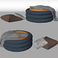 Modern Sofa Stool Lazy Sofa Blanket Casual Sofa Reading Sofa Pillow 3d model