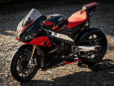 Sleek Black And Red Sport Motorcycle Design With Aerodynamic Bodywork And Red Seat 3d model
