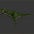 Green Tyrannosaurus Rex Dinosaur 3D Model With Realistic Details And Standing Pose 3d model