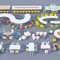 Colorful Modern Table and Chair Sets With Various Shapes And Playful Designs For Indoor Spaces