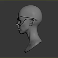 White Mannequin Head Displaying Stylish Black Glasses In Modern Fashion Design