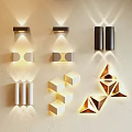 Modern Wall Lamps Interior Design With Geometric Shapes Black White Gold