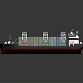 3D Rendering Of A Container Ship Loaded With Colorful Containers
