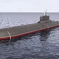 Military Submarine Weapon Sailing In Open Sea With Naval Design Features