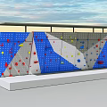 Outdoor Sport Equipment Climbing Wall With Colorful Holds And Metal Frame