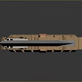 Decorative Ancient Sword with Metallic Texture and Orange Accents on Gray Background