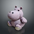Pink Plush Hippo Stuffed Toy With Cute Sitting Pose Soft Material And White Paws