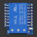 Blue Relay Module Electronic Component With Circuit Board Pins And Interface 3d model