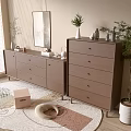 Modern Entryway Console Cabinet And Side Cabinet With Mirror Plant And Rug