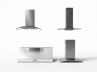 Various Stainless Steel Range Hood Designs For Modern Kitchen Appliances 3d model