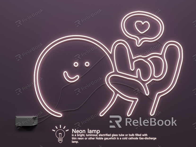 Neon luminous words advertising words model