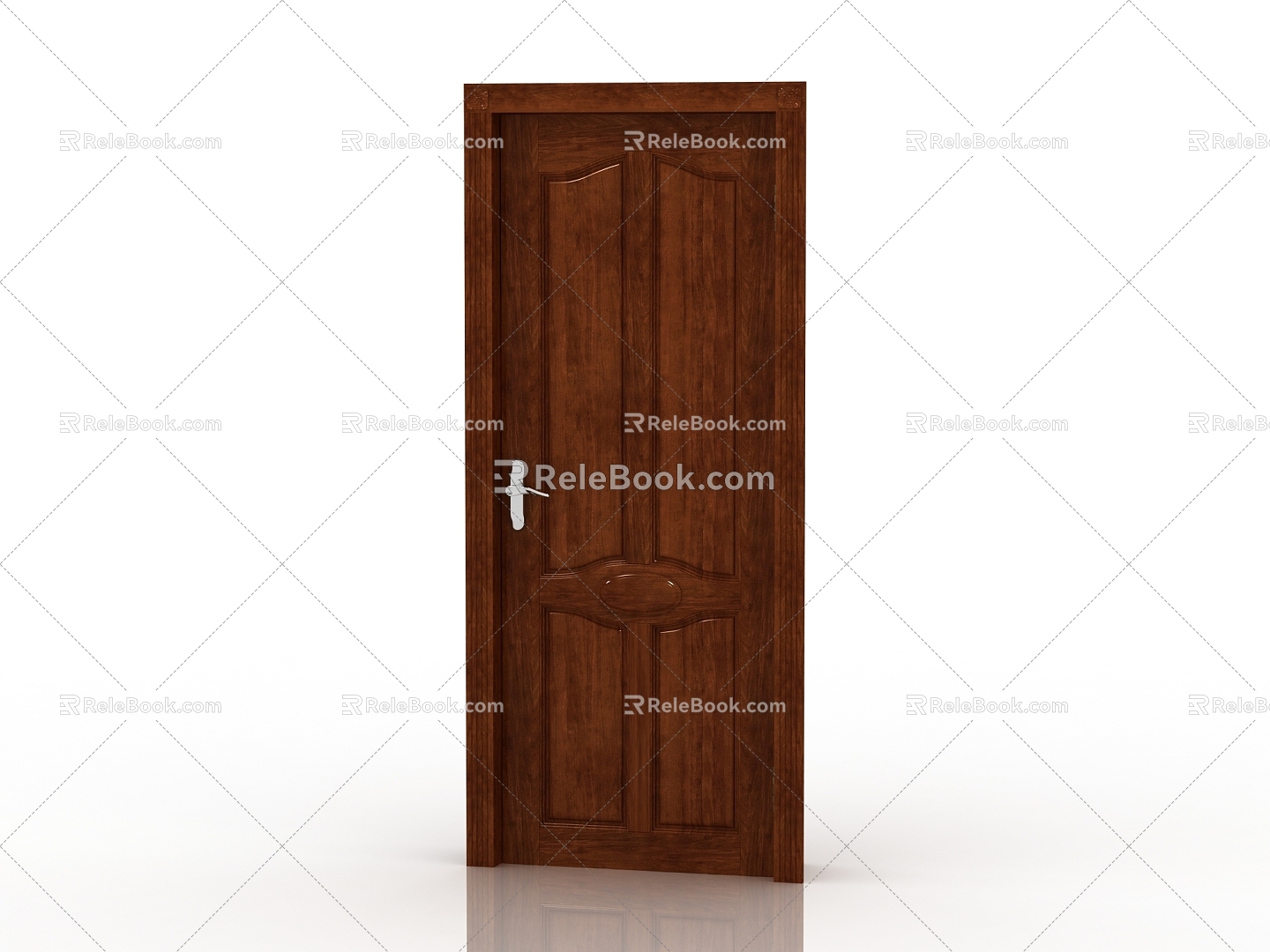 Modern Interior Door Solid Wood Door 3d model