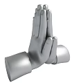 Praying Hands Gesture Silver Metallic Sculpture Symbol Of Respect And Spirituality