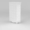 Technology Exhibition Hall Features White Carved Cabinet With Doors And Legs