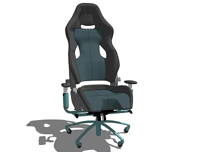 Ergonomic Office Chair With Dark Green Black Design Adjustable Armrests And Wheeled Base 3d model