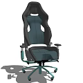 Ergonomic Office Chair With Dark Green Black Design Adjustable Armrests And Wheeled Base