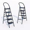 Blue Folding Ladders For Household Use With Metal Steps And Sturdy Design