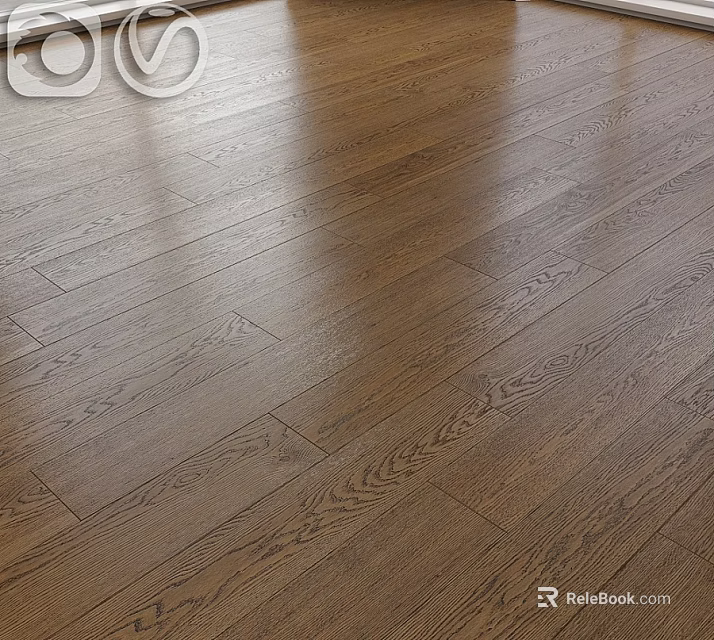 Smooth Hardwood Flooring With Natural Wood Grain 3d model 