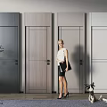 Elegant Modern Hinged Doors In Various Colors For Interior Home Design 3d model