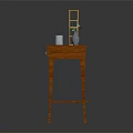 Classic Wooden Console Table With Drawer And Decorative Geometric Ornament