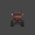 Vintage Red Heavy Duty Truck With Classic Front Design And Large Tires